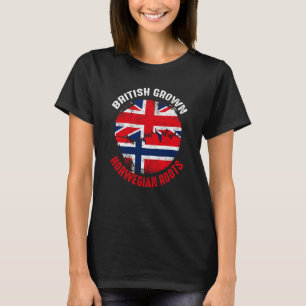 Britse Kweek Noorse Wortels Vintage Vlaggen voor M T-shirt