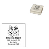 Britse langharige kat retouradres rubberstempel (Gestempeld)
