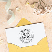 Britse langharige kat retouradres rubberstempel