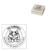 Britse langharige kat retouradres rubberstempel (Gestempeld)