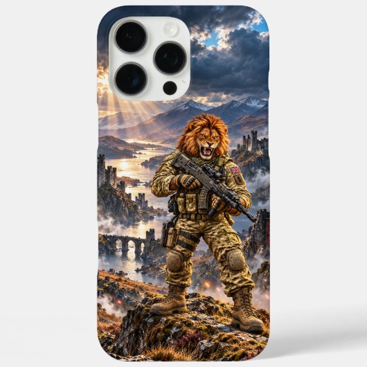 Britse Leeuw Tactical Warrior iPhone 16 Pro Max Ho Case-Mate iPhone Case (Achterkant)