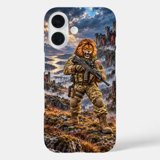 Britse Leeuw Tactische Krijger iPhone 16 Naakt Hoesje