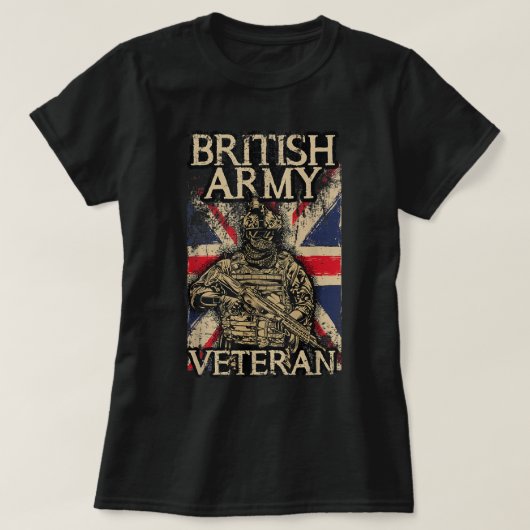 Britse legerveteraan Soldier Union Jack Flag UK Ar T-shirt (Design voorkant)