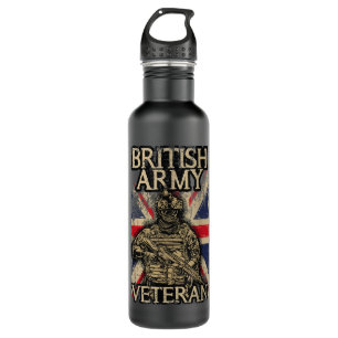 Britse legerveteraan Soldier Union Jack Flag UK Ar Waterfles