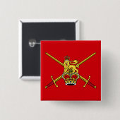 Britse legervlag (niet cerimoniaal) vierkante button 5,1 cm (Voorkant /achterkant)