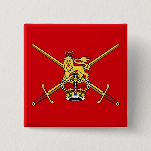 Britse legervlag (niet cerimoniaal) vierkante button 5,1 cm (Voorkant)
