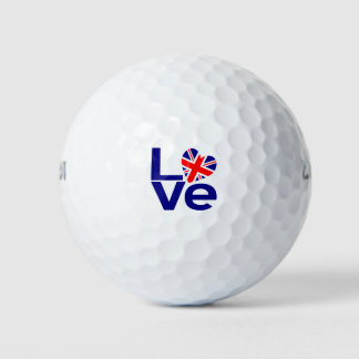 Britse LIEFDE Blauwe Hart Vlag Golfballen