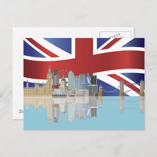 Britse Londen Horizon met het Briefkaart van de (Voorkant / Achterkant)