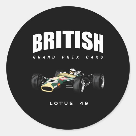 Britse Lotus 49 Grand Prix-auto Ronde Sticker (Voorkant)