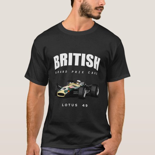 Britse Lotus 49 Grand Prix-auto T-shirt (Voorkant)