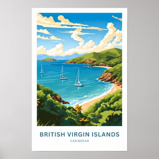 Britse Maagdeneilanden Caribbean Travel Print (Voorkant)