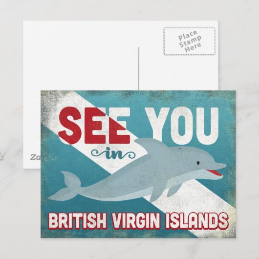 Britse Maagdeneilanden Dolphin -  BVI Briefkaart (Voorkant / Achterkant)