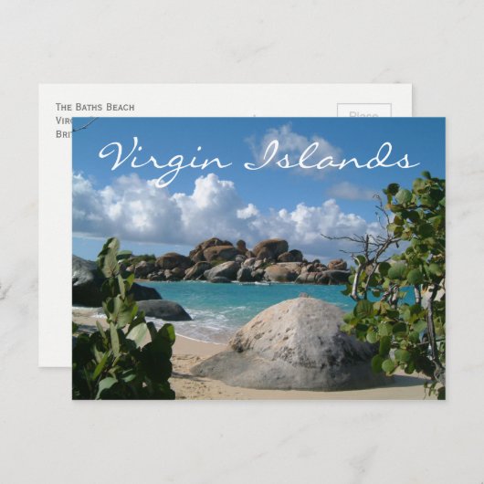 Britse Maagdeneilanden, Gorda, het Baths Beach Briefkaart (Voorkant / Achterkant)