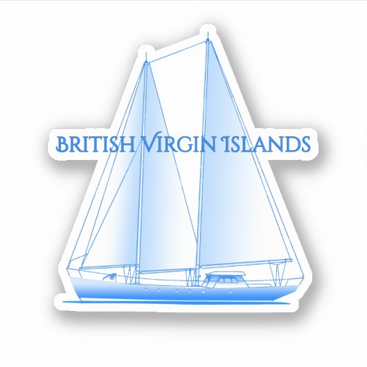 Britse Maagdeneilanden Kust Nautilisch Zeilen Sa Sticker (Voorkant)