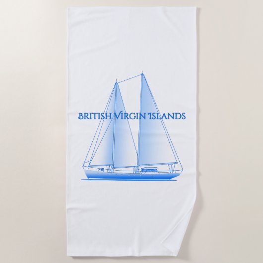 Britse Maagdeneilanden Kustland Nautical Sailing S Strandlaken (Voorkant)