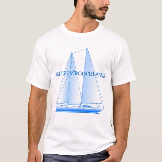 Britse Maagdeneilanden Kustland Nautical Sailing S T-shirt (Voorkant)
