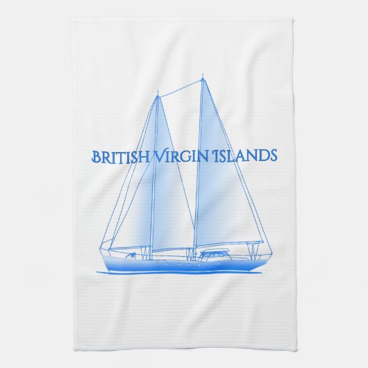 Britse Maagdeneilanden Kustland Nautical Sailing S Theedoek (Verticaal)
