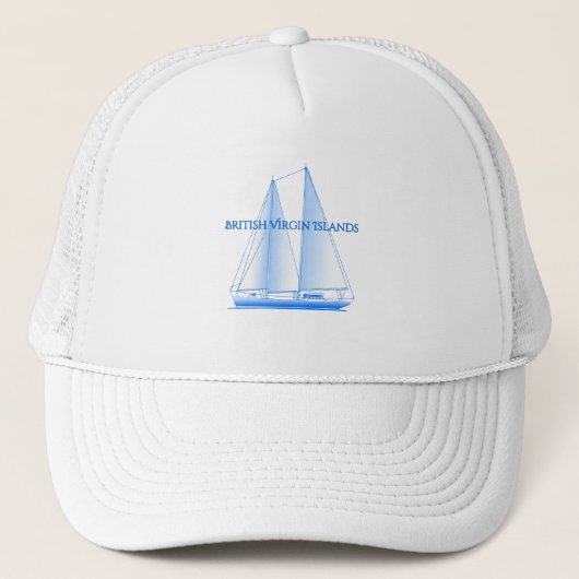 Britse Maagdeneilanden Kustland Nautical Sailing S Trucker Pet (Voorkant)