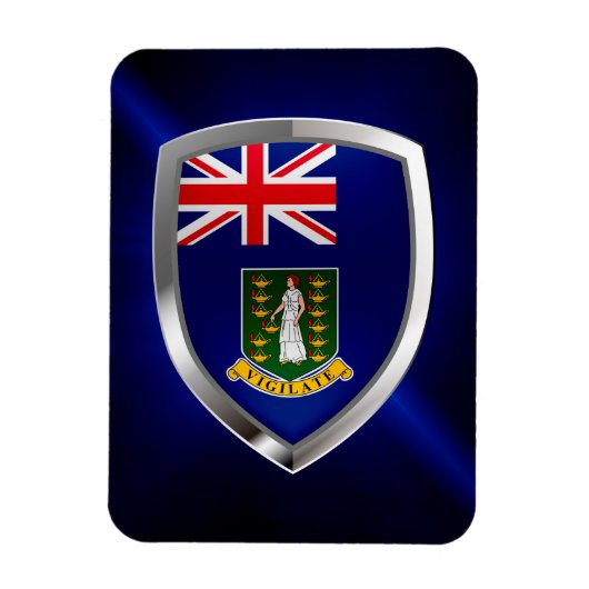 Britse Maagdeneilanden - Mettalic Emblem Magneet (Verticaal)