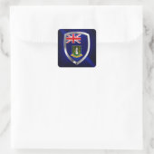 Britse Maagdeneilanden - Mettalic Emblem Vierkante Sticker (Tas)