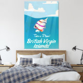 Britse Maagdeneilanden Oude vakantieposter Canvas Afdruk (Insitu (Slaapkamer))