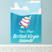Britse Maagdeneilanden Oude vakantieposter Canvas Afdruk (Insitu (Houten vloer))