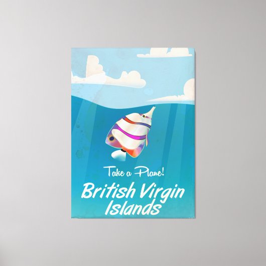 Britse Maagdeneilanden Oude vakantieposter Canvas Afdruk (Voorkant)
