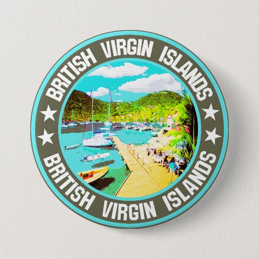 Britse Maagdeneilanden Ronde Button 7,6 Cm (Voorkant)