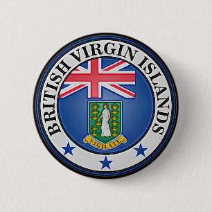 Britse Maagdeneilanden Ronde Embleem Button 5,7 Cm