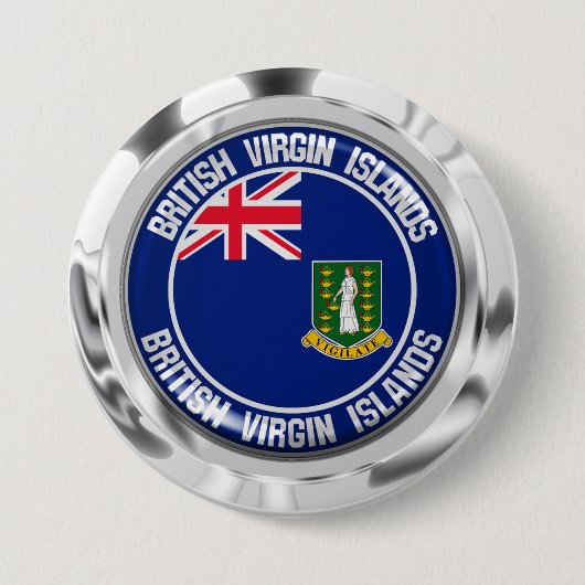 Britse Maagdeneilanden Ronde Embleem Button 7,6 Cm (Voorkant)