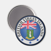 Britse Maagdeneilanden Ronde Embleem Magneet (Voorkant / Achterkant)