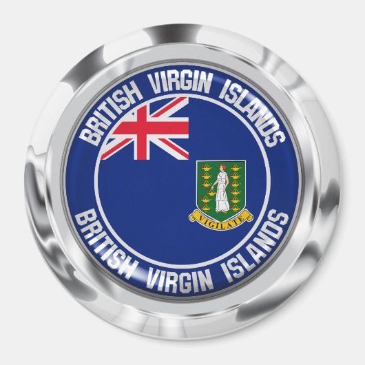 Britse Maagdeneilanden Ronde Embleem Magneet (Voorkant)