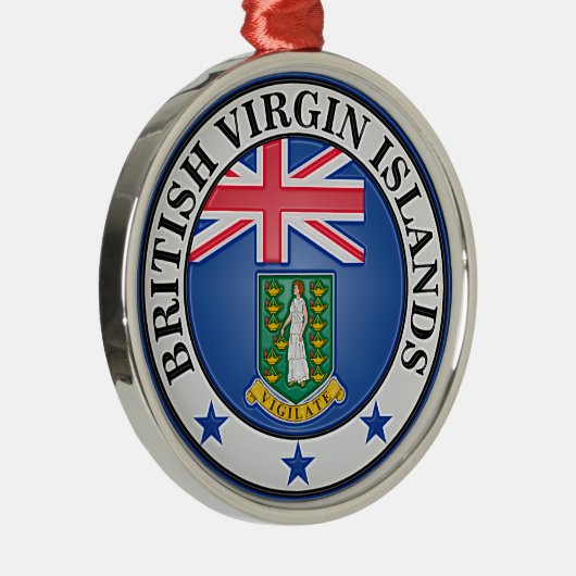 Britse Maagdeneilanden Ronde Embleem Metalen Ornament (Rechts)