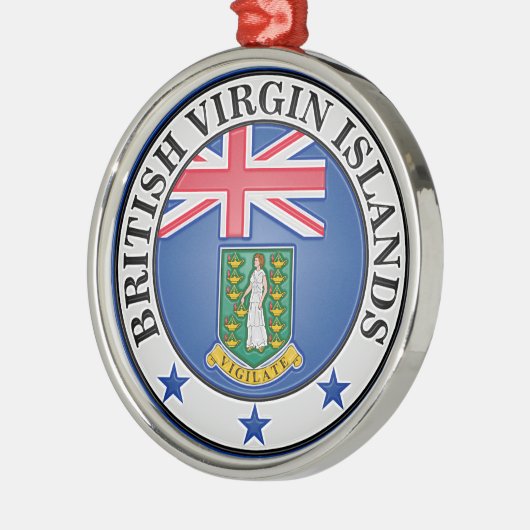 Britse Maagdeneilanden Ronde Embleem Metalen Ornament (Links)
