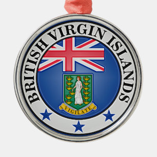 Britse Maagdeneilanden Ronde Embleem Metalen Ornament