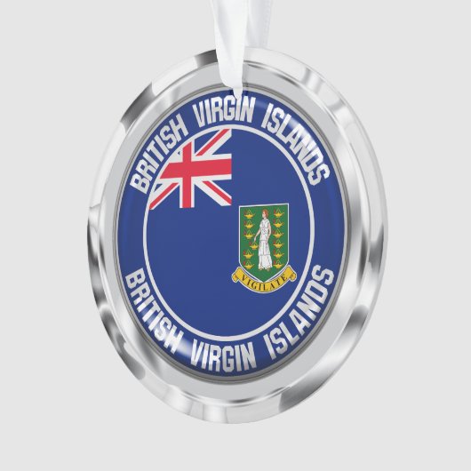 Britse Maagdeneilanden Ronde Embleem Ornament (voorkant)