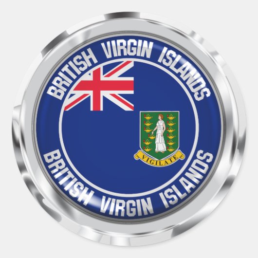 Britse Maagdeneilanden Ronde Embleem Ronde Sticker (Voorkant)