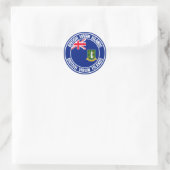 Britse Maagdeneilanden Ronde Embleem Ronde Sticker (Tas)