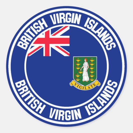 Britse Maagdeneilanden Ronde Embleem Ronde Sticker (Voorkant)