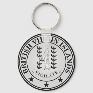 Britse Maagdeneilanden Ronde Embleem Sleutelhanger