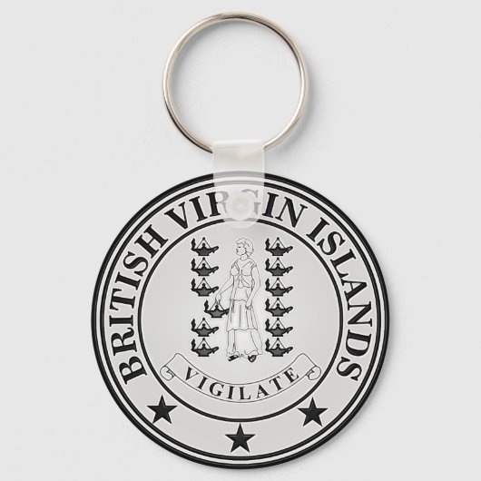 Britse Maagdeneilanden Ronde Embleem Sleutelhanger (Voorkant)