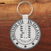 Britse Maagdeneilanden Ronde Embleem Sleutelhanger (Voorkant)
