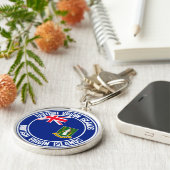 Britse Maagdeneilanden Ronde Embleem Sleutelhanger (Zijkant)