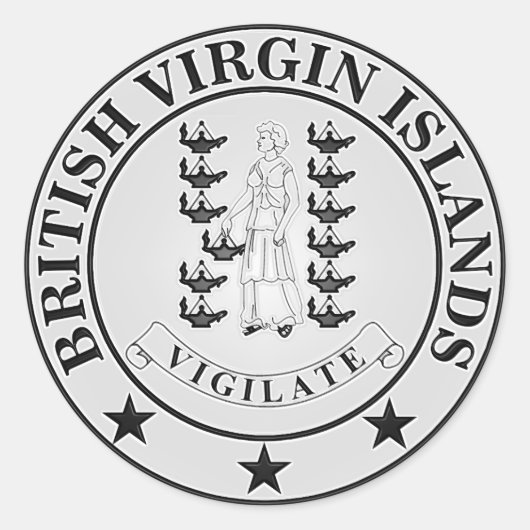 Britse Maagdeneilanden Ronde Embleem Sticker (Voorkant)