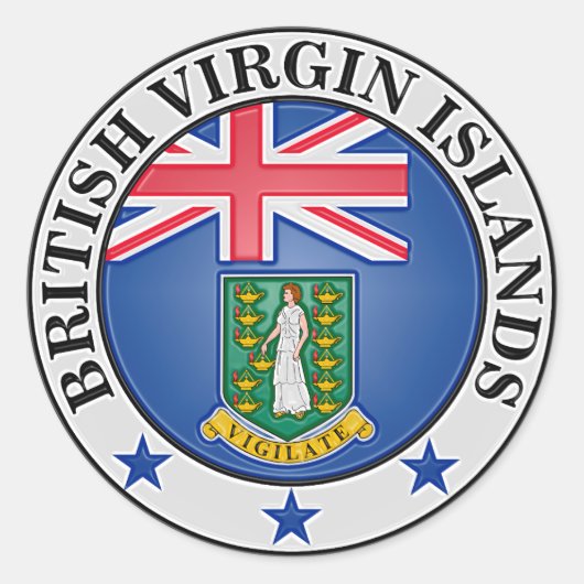 Britse Maagdeneilanden Ronde Embleem Sticker (Voorkant)