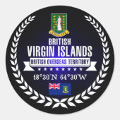 Britse Maagdeneilanden Ronde Sticker (Voorkant)