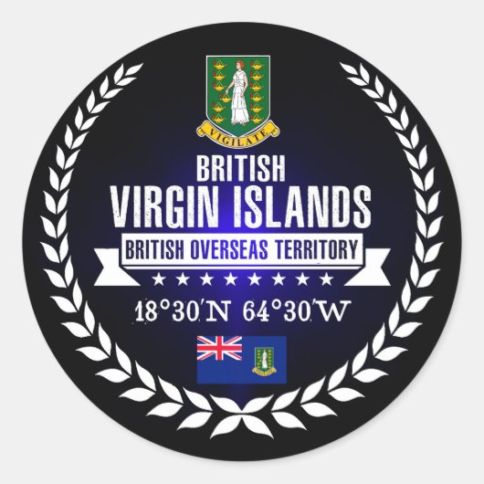 Britse Maagdeneilanden Ronde Sticker (Voorkant)