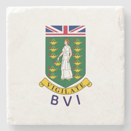 Britse Maagdeneilanden Stenen Onderzetter (Voorkant)