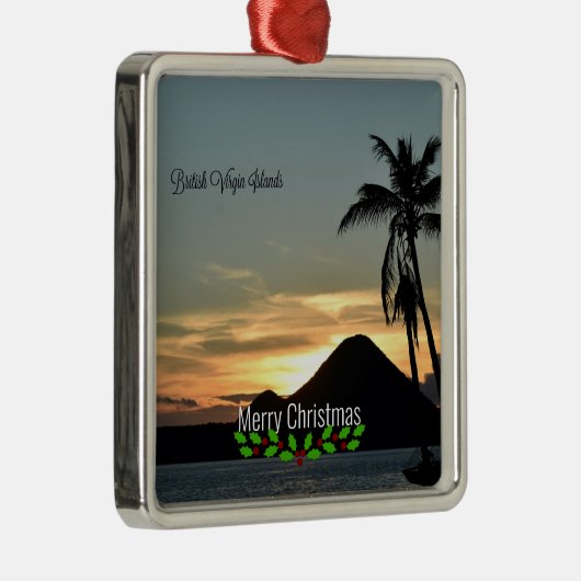 Britse Maagdeneilanden, Sunset, Kerstmis, feestdag Metalen Ornament (Rechts)