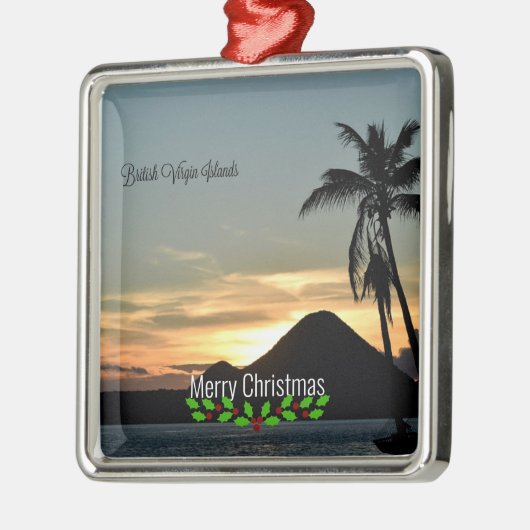 Britse Maagdeneilanden, Sunset, Kerstmis, feestdag Metalen Ornament (Links)